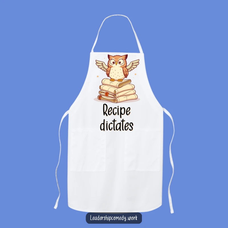 Funny Owl Scrolls Apron: Scholar's Kitchen Duty - Practical Funny Gift