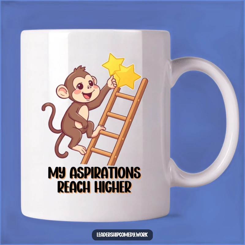 Funny Monkey Climbing Star Mug: A Hilarious Motivational Gift for Dreamers