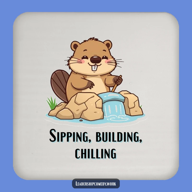 Funny Beaver Drink Coaster: Build a Protective Barrier!
