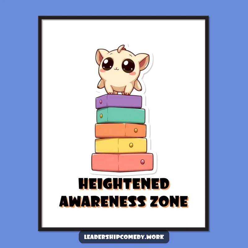 Funny Creature Block Tower Poster: Whimsical Wall Art for a Humorous Home