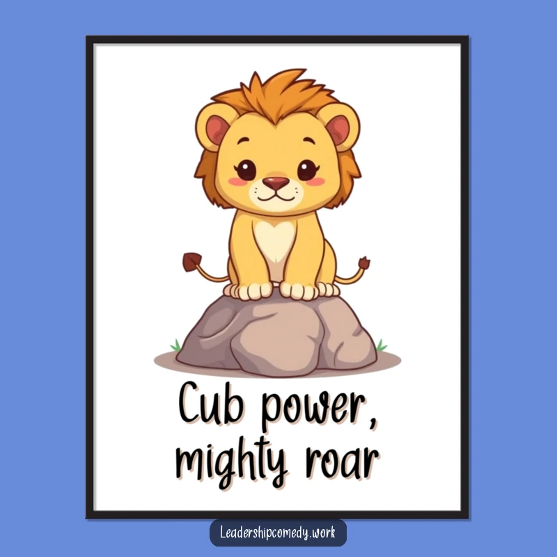 Free Printable Wall Art: Determined Lion Cub - Downloadable Brave Decor