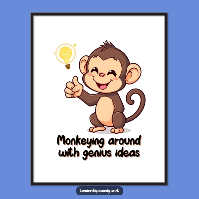 Funny Free Printable Monkey Wall Art: Idea Bubble Downloadable Decor for a Cheerful Home