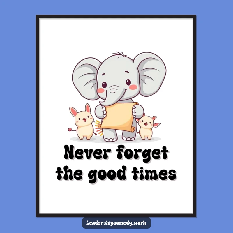Free Printable Wall Art: Elephant's Grand Announcement - Downloadable Whimsical Art
