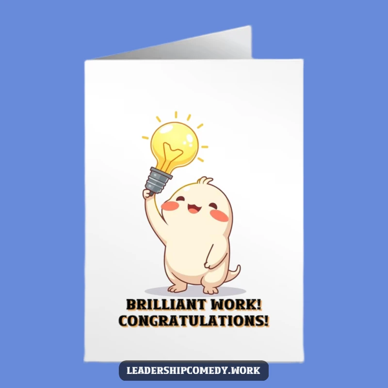 Free Printable Congrats Card: Bright Idea Creature - Funny Success, Downloadable Gift!