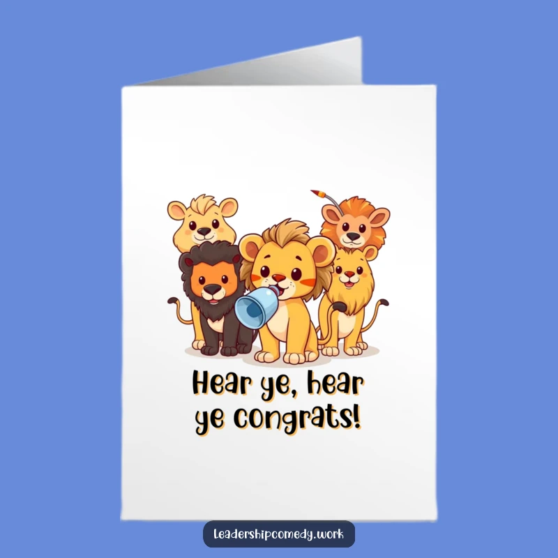 Free Printable Lion Cub Congrats Card: Humorous Downloadable Champion Gift
