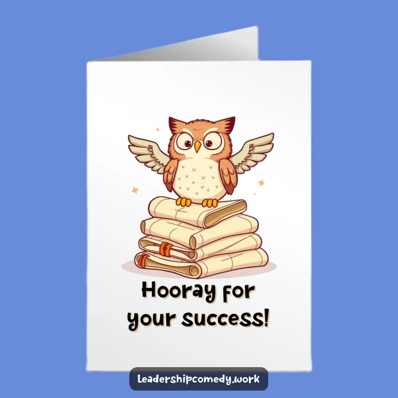 Free Printable Owl Congrats Card: Humorous Downloadable Knowledgeable Gift
