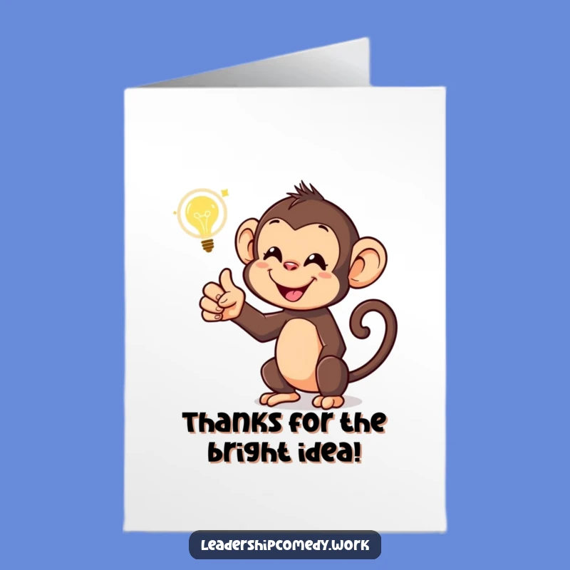 Free Printable Monkey Thank You Card: Funny Idea Bubble Downloadable Gift for Gratitude