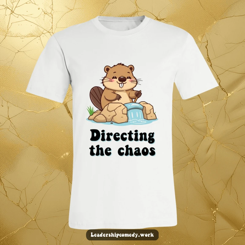 Funny beaver t-shirt, cheerful dam construction director, symbolizing productivity and joy. A great gift for industrious people.