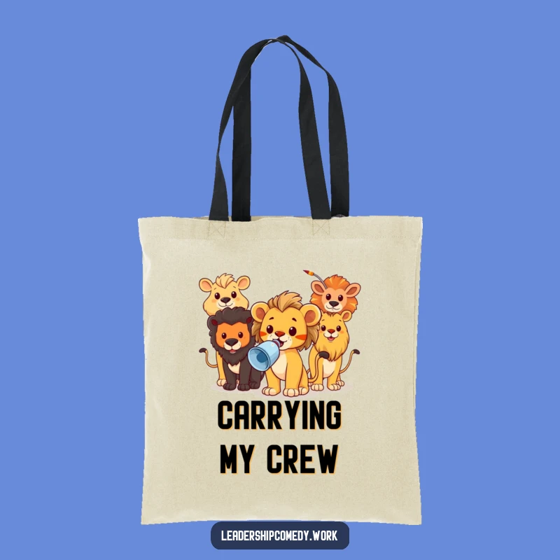 Funny Lion Cub Megaphone Tote Bag: Carry Your Message - Chic Funny Gift Accessory