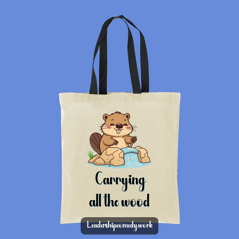 Funny Beaver Tote Bag: Carry Your Projects with Pride!